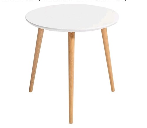 White circular bedside table - white,