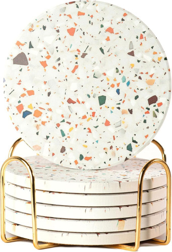 Terrazzo coasters set 6 - set,